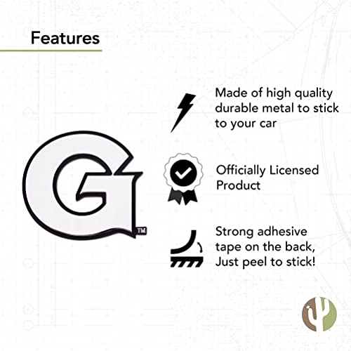Image of Desert Cactus Georgetown University Metal 3D Auto Car Emblem Sticker Chrome Hoyas GU Premium Truck Vehicle Emblems