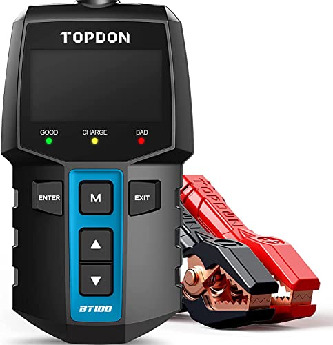 Car Battery Tester 12V Load Tester, TOPDON BT100 100-2000 CCA Automotive Alternator Tester Digital Auto Battery Analyzer Charging Cranking System Tester for Car Truck Motorcycle ATV SUV Boat Yacht #1