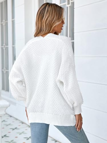 Womens Oversized Long Cardigan Sweater Fall 2025 Trendy Ladies Cute Slouchy Chunky Waffle Knit Open Front Cardigans4