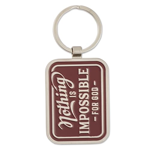 Christian Art Gifts Inspirational Scripture Red Metal Keychain for Men
