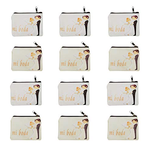 rparty-12 Piezas,Monederos,Regalo Detalles Recuerdos de Boda Hombre y Mujer para Invitados para no Olvidar