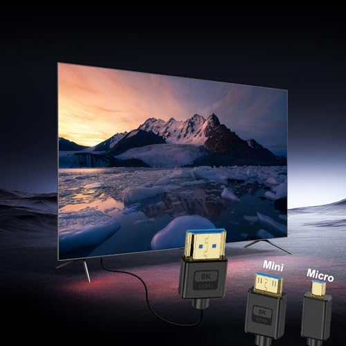 Câble mini HDMI vers HDMI coudé pour moniteur vidéo silicone - 5