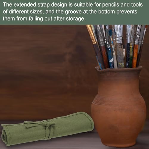 Image of YOKIVE Color Pencil Organizer, Painting Brush Holder Artist Roll Art Craft Supplies Bag for Marker Outdoor Travel Organizing, 30 Slots, White