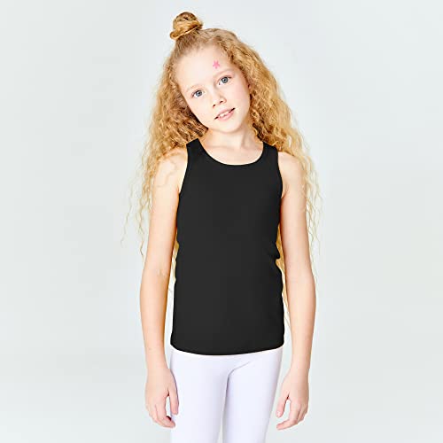 Girls Tank Tops Racerback Comfortable Little Girls Undershirts Size 7-14 Years Old4