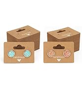 100 Cartoncini Espositori In Carta Kraft Per Gioielli - 9x7 Cm Con Fori Pretagliati - Per Bracciali E Orecchini