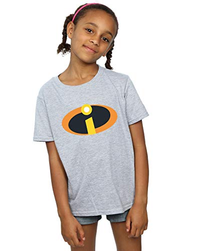 Disney Girls The Incredibles Costume Logo T-Shirt Sport Grey 9-11 Years