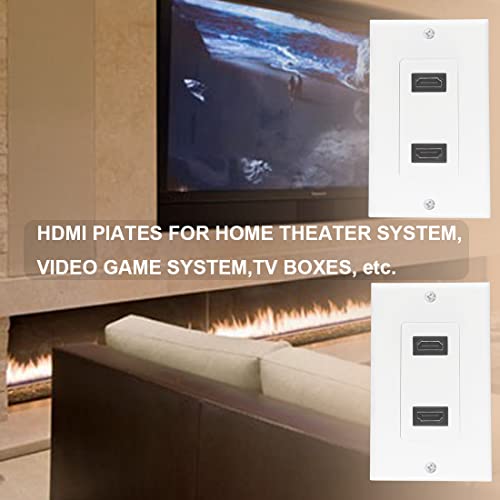 Bealuffe Hdmi Wall Plate Wall Outlet Panel For Home Theater Hdmi Socket Coupler Support 4K Hdr Arc 3D Ethernet (White 2 Pack) #TOP5
