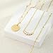 Layered Gold Necklaces for Women Stackable Dainty 14K Gold Plated Silver Chain Necklace Layering Cute Fashion Pendant Choker Necklaces Trendy Jewelry Set Gifts for Women (hammered texture round, golden)