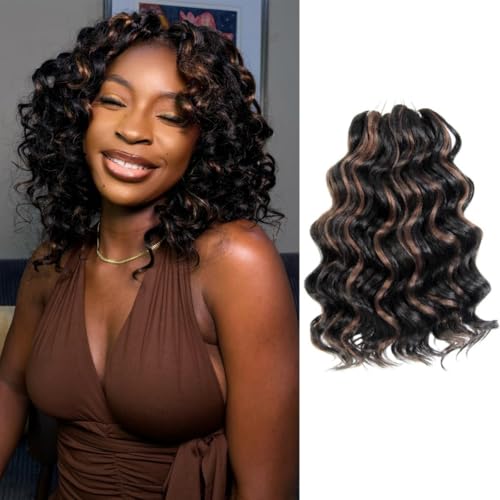 Ocean Wave Crochet Hair for Black Women Water Wave Deep 6 Inch 8 Pcs,P1B/30