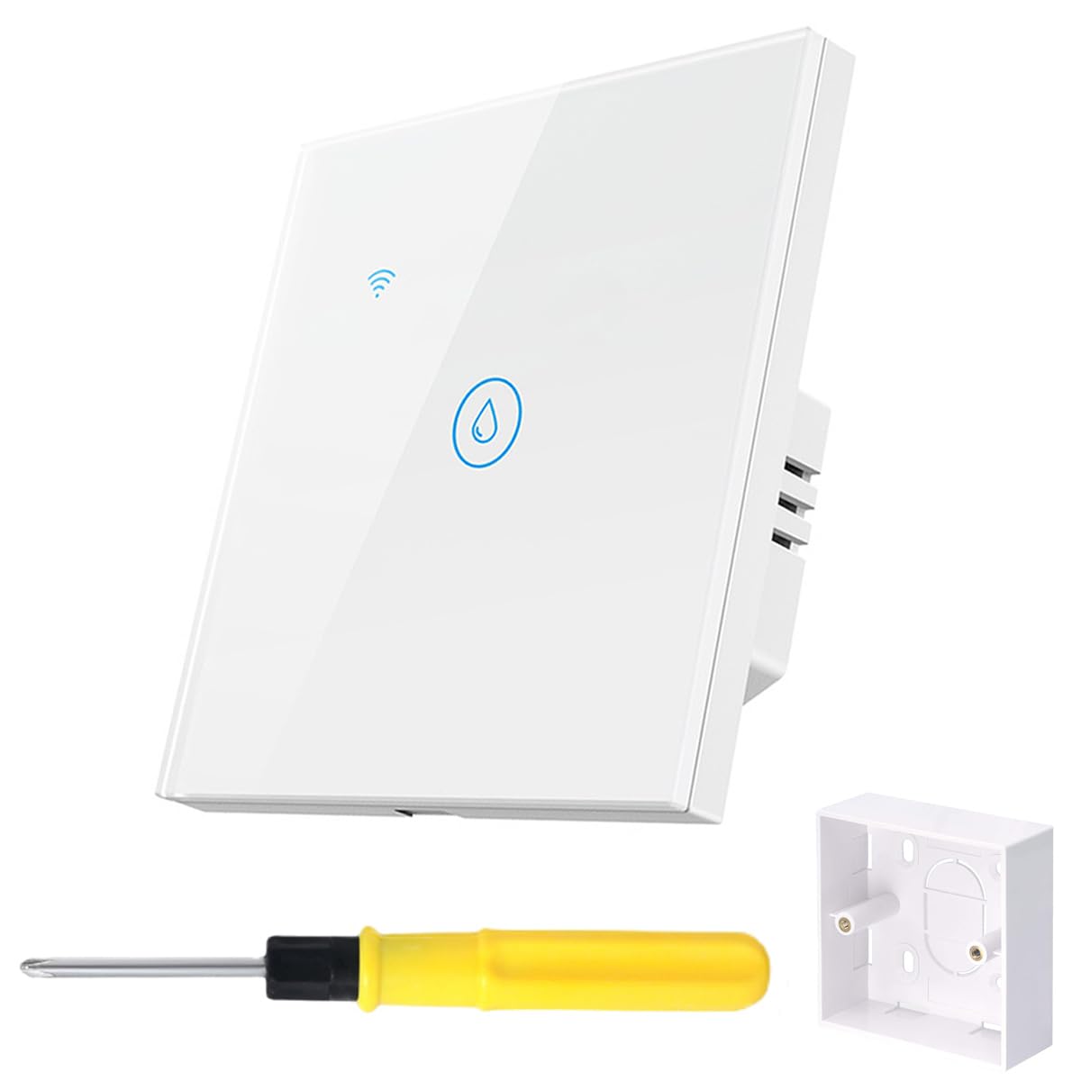 ACMEROTASmart Immersion Heater Timer Switch,Smart Water Heater Timer Switch 20A 4000W,Works with Google Home Alexa and Smart Life APP Tuya, White, 20A, 4000W (45mm deep box)