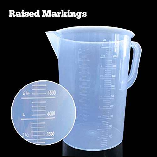 Vaso medidor plástico 5000 ml con asa y pico vertedor miniatura 2