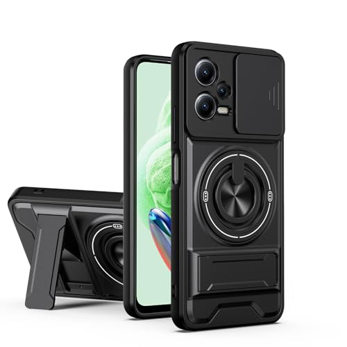 linsuyu Case Compatible with Xiaomi Redmi Note 12 5G, Compatible with Xiaomi Redmi Note 12 5G Magnetic Dual-Stand Phone Case Black