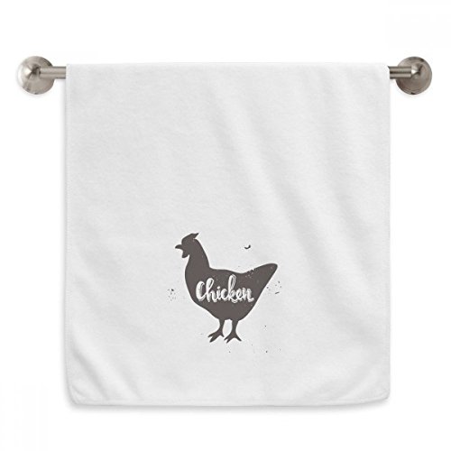 Serviette débarbouillette Poulet Noir Animaux Diadème blanche 13x29 pouces
