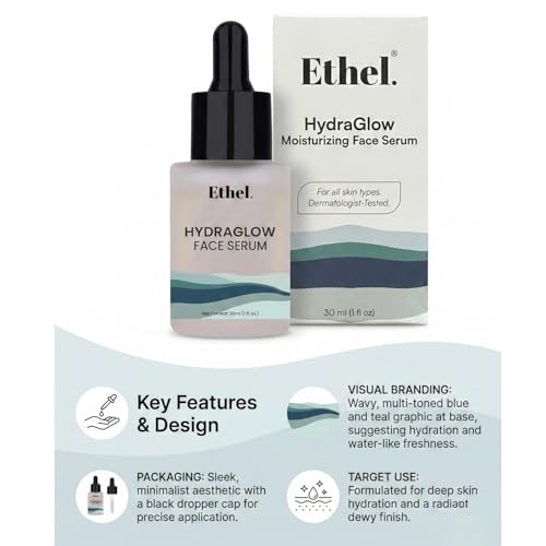 Image of Ethel Hydra Glow Face Serum | Intense Hydration & Skin Barrier Protection | Enriched with Hygroplex HHG, Fucogel, Aquaxyl & Betaine | Lightweight, Fast-Absorbing, & Radiance-Boosting Formula | For All Skin Types