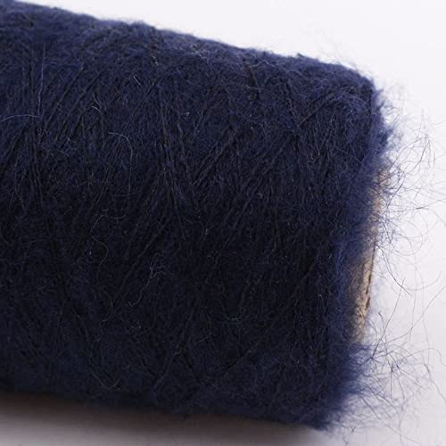Nici do szydełkowania， Miękka, cienka i miękka wełniana włóczka 250g do robienia na drutach, szydełku, szycia tkania(Blue)