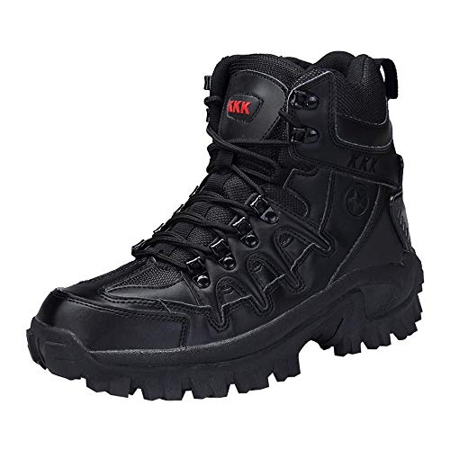 SCHOLIEBEN Botas TáCticas De Los Hombres del Deporte Botas De Cuero Que Caminan Al Aire Libre del Desierto Combaten Los Zapatos