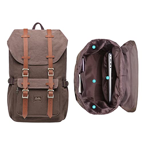 KAUKKO Laptop Backpack Travel Outdoor Weekend Bag Carry on Daypack Stylish and Durable Rucksack Hiking Backpack Fits 15.6"(5-1-coffee2)