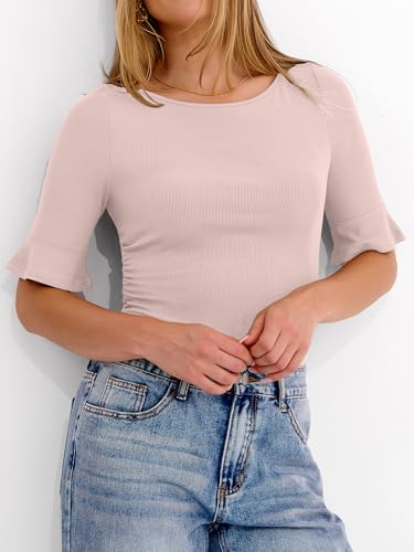 Save 33% on ANRABESS Women's Ruched Crop Blouse with Code CUKC54AG