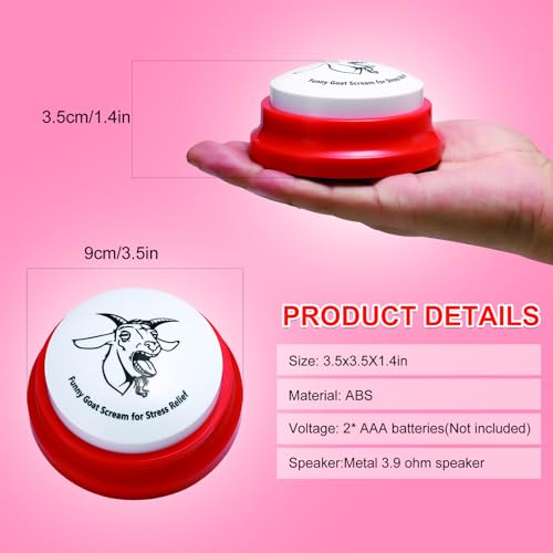 Screaming Goat Sound Button,Screaming Goat Desk Toy Talking Button,Funny Gag Gifts for Men Women,Weird Things Office Pranks Stuff for Adults,Prank Noise Maker,White Elephant Gifts for Adults - Image 2