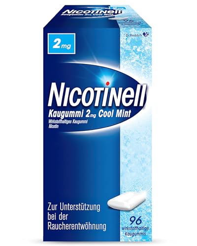 Nicotinell Kaugummi 2 mg Cool Mint (Minz-Geschmack), 96 Stk.: Nikotinkaugummi für schrittweise Raucherentwöhnung und sofortigen Rauchstopp