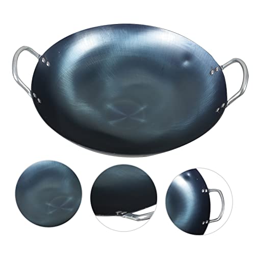 Wok grande de hierro con fondo redondo tradicional miniatura 3