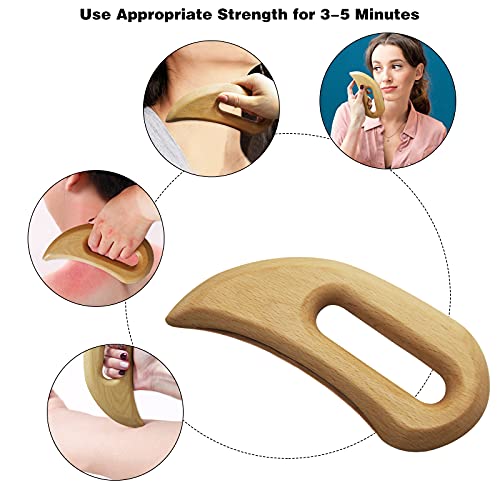 Openfly 2 Pcs Wooden Gua Sha Massage Tools, Wood Massage Tools Includes Wood Therapy Massage Tools Lymphatic Drainage Tool, Wood Guasha Tool For Anti Cellulite, Maderotherapy #TOP2