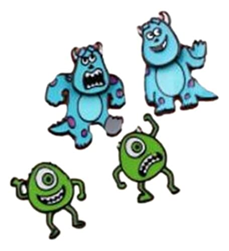 Monster Cartoon Inc Characters Metal Enamel Stud Earrings Set
