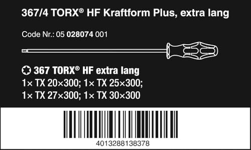 Wera Schraubendrehersatz 367/4 TORX® HF Kraftform Plus mit Haltefunktion, 4-teilig, 05028074001 – Ansicht 2