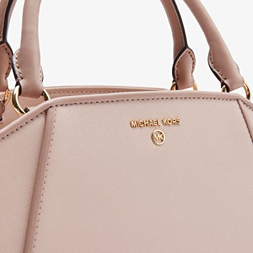 Image of Michael Kors Cleo Medium Satchel Soft Pink /Light Cream /Fawn One Size