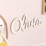 Wanapix | Nombres de Madera Personalizados | Nombres Decorativos Personalizables | Decoración Habitación/Hogar | Regalo Original Boda/Bautizo | Madera de Chopo | 60 cm