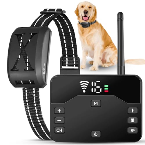 Wireless Dog Fence, 2-in-1 Electric Dog Fence System for 2 Dogs with Training Collar & Remote, IP65 Waterproof, 2024 Safety Pets Containment System for All Dogs, Cover Up to 8 Acre(20-850ft)