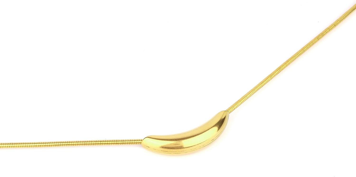 Gold Curved Bar Tube Necklace, Stainless Steel Thick Statement Collar for Women Metal Snake Chain Necklaces Chunky Round Tube Jewelry Women Gifts - Image 4
