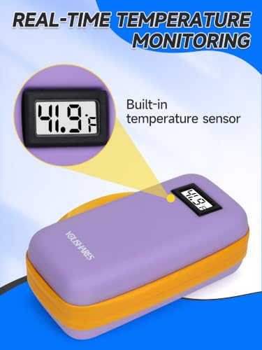 Image of YOUSHARES Cooler Travel Case for Zepbound & Mounjaro Pens, Holds 4 Pens | Real-Time Temperature Display, TSA Approved, 2 x 100g Ice Packs, Fits GLP-1 Pens, Waterproof EVA Hard Shell, Travel Ready