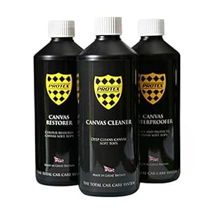 PROTEX Convertible Soft Top Care Kit with Canvas Cleaner/Restorer (Black)/Waterproofer – 1Ltr.…