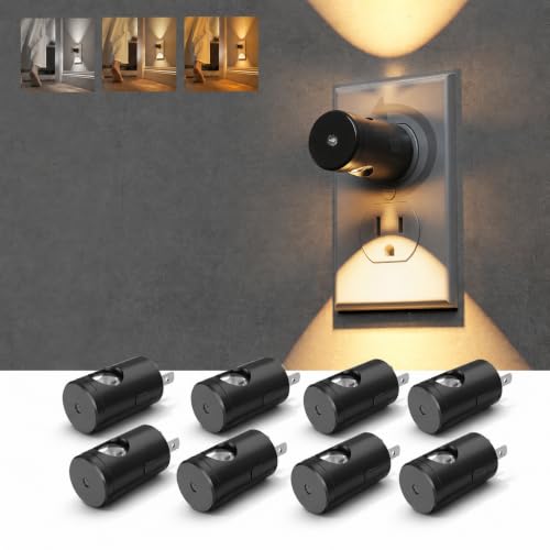 Image of L LOHAS LED Night Lights Plug into Wall, 8 Pack 3000K /4000k /5000K Adjustable Color Temperature Night Light, Mini Nightlight with Dusk to Dawn Sensor, 360Adjustable Lighting for Bathroom, Hallway, etc