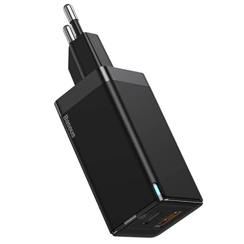 Kit Carregador + Cabo Baseus Rápido Macbook Usb-c Pd 45w GAN 2 Preto