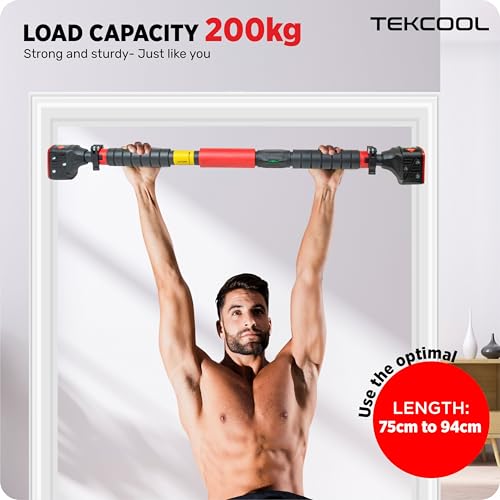 Image of TEKCOOL Pull Up Bars For Home Workout -Chin Up Bar Gym Accessories for Men Door Way Adjustable Hanging Rod Without Screw, Anti-skid Grip, Strength Training Exercise Bar- Pullup Bar
