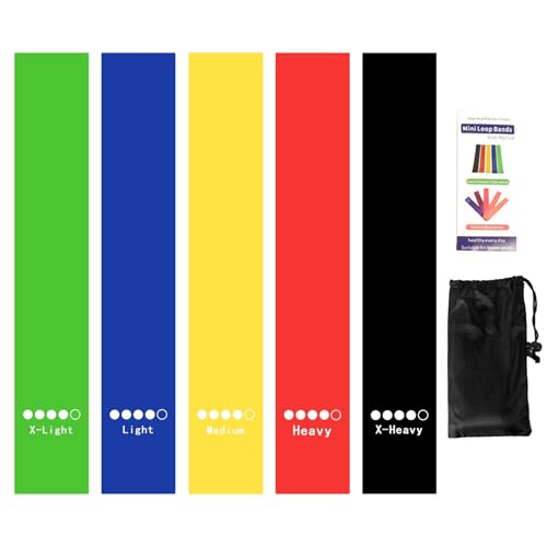 Widerstandsbänder für das Training, 5er Set Widerstandsbänder mit 5 Stufen, Yoga Starter Set mit Stretchbändern mit Tragetasche, Elastische Band Fitnessgeräte für Home Gym, Training, Yoga Widerstandsbänder für das Training, 5er Set Widerstandsbänder mit 5 Stufen, Yoga Starter Set mit Stretchbändern mit Tragetasche, Elastische Band Fitnessgeräte für Home Gym, Training, Yoga