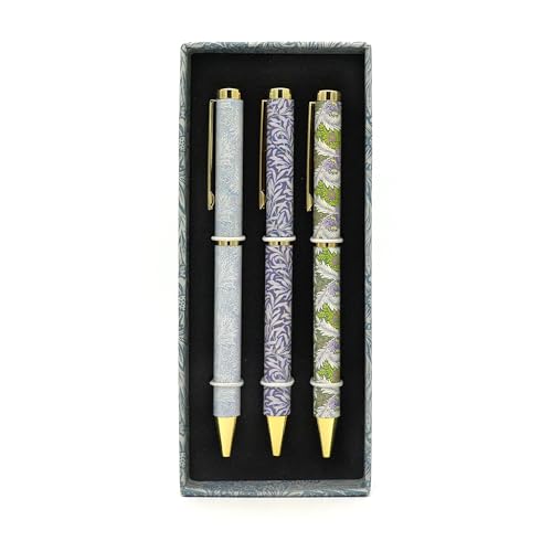 Robert Frederick William Morris Mixed Design Ballpoint Pens in Gift Box - Set of 3 Pens, Blue and Green - Image 4