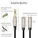 XANHAM 3.5mm Audio Stereo Y Splitter TRS Aux 1/8 Inch Mini Jack Extension 1 in 2 Out Adapter Cable for Headphone Audio Sharing Compatible with iPhone, iPad, iPod, Smartphone, Tablet, Laptop/PC, etc
