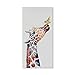 SEVEN WALL ARTS - 100% Hand Painted Oil Painting Cute Animals with Stretched Frame Artwork for Wall Decor 18 x 36 Inch (Giraffe and Bird II)