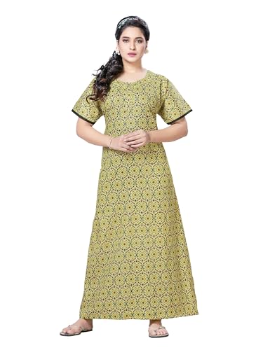 Image of PNAEONG Women's Cotton Long Maxi Night Gown Nighty Dress Stylish Super Soft Comfortable