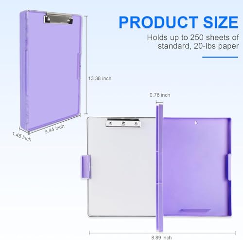 Image of MeRaYo Writing Pad for Exam Pad for Kids Exam Board for Students Study Pad Clip Pad with Storage Case Clipboard Writing Pad Exam Pad for Girls and Boys (Purple Color)