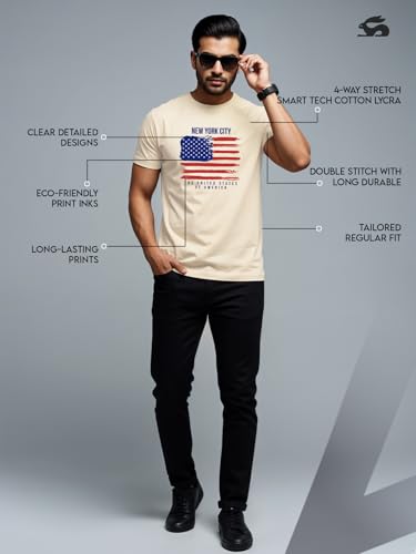 Image of ADRO Men's 100% Cotton Regular Fit T-Shirt