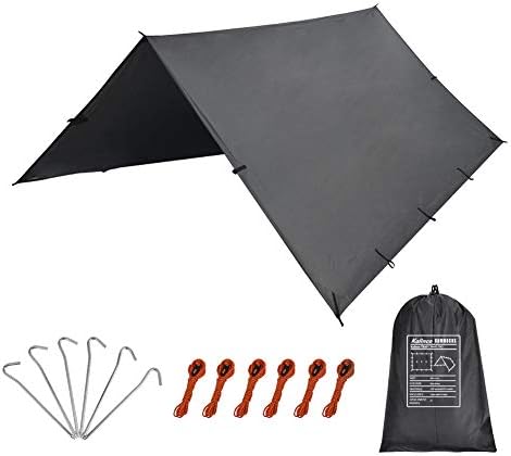 KALINCO 10X10FT/10X15FT,Tent Tarp,Picnic Mat Camping Tarp Tent Hammock Tarp, pu Waterproof Camping tarp Tent Rain Fly Picnic Mat Survival Shelter Sunshade（Gray）