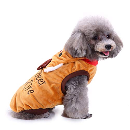 ULTECHNOVO Cachorro Fantasia de Rena de Natal Cachorro Alce SuÃ©ter Cosplay Roupas de PelÃºcia para