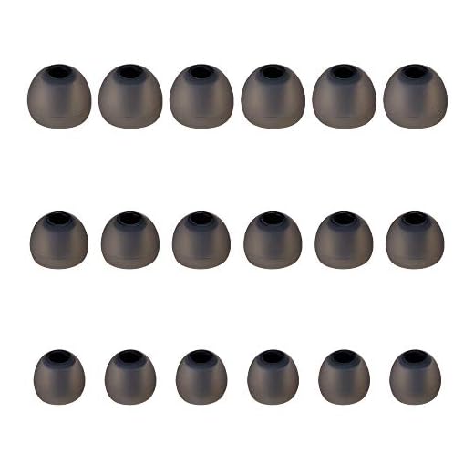 Earbud Tips Soft Silicone Earbuds Replacement Tips Fit for in-Ear Headphones(Inner Hole from 3.8mm -4.2mm Earphones) 9 Pairs S/M/L,Black