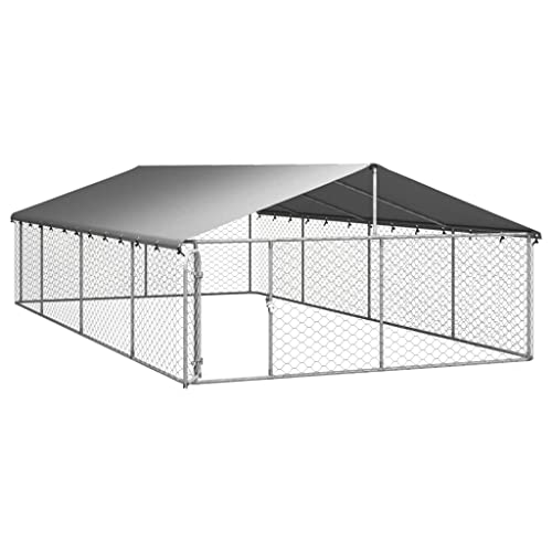 Willood Outdoor-Hundezwinger mit Dach 600 x 300 x 150 cm hühnerstall,freilaufgehege,freigehege