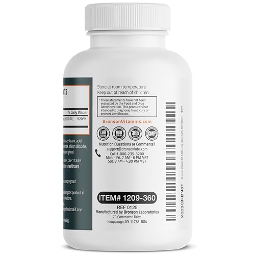 Image of Bronson Vitamin D3 5000iu (125mcg) Non-GMO Gluten-Free Soy-Free 360 Tablets
