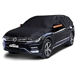 Half Car Cover Top, Hail Protector Car Cover with Cotton Liner, Sunroof & Windshield Cover for Ice and Snow, All Weather Vehicle Body Cover for Sun, Rain, Dust, Fit SUV M